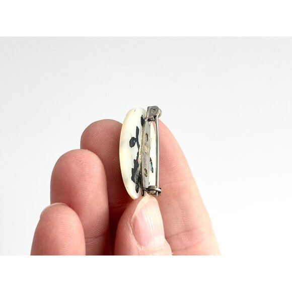 Zuni Inspired Gahn Dancer Oval Hand Crafted Vintage Costume Jewelry Brooch - Picture 7 of 11